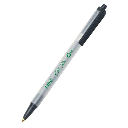 Bic Ecolution Clic Stic Ballpoint Pen Retractable Medium Tip 1.0mm Black