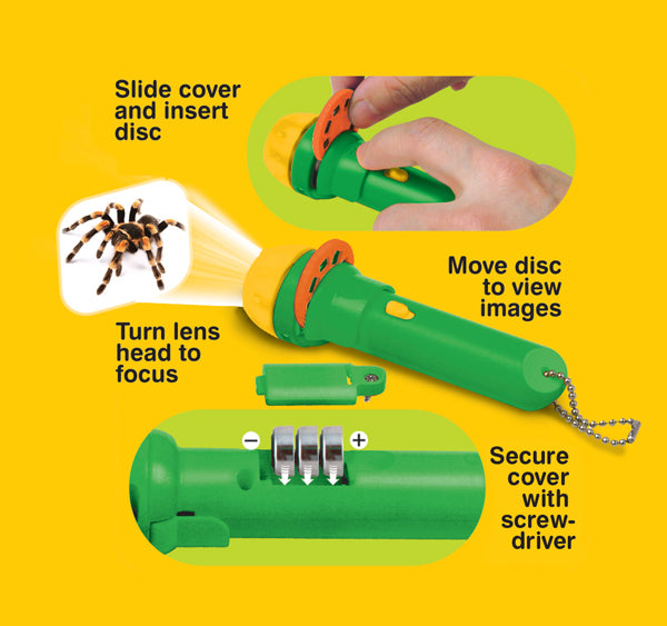 Brainstorm Toys NHM Torch & Projector 24 Images Creepy Crawly