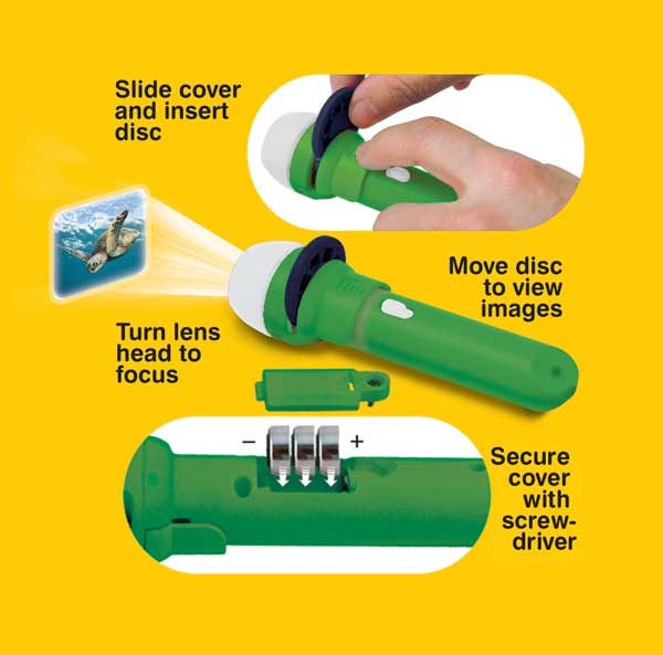 Brainstorm Toys NHM Torch & Projector 24 Images Sea Creatures