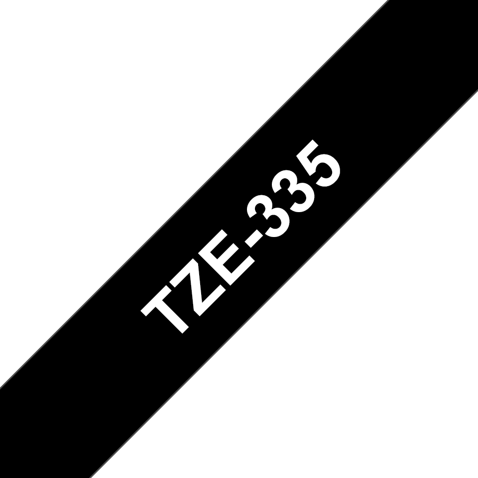 Brother TZe-335 Labelling Tape Cassette White on Black 12mm x 8m