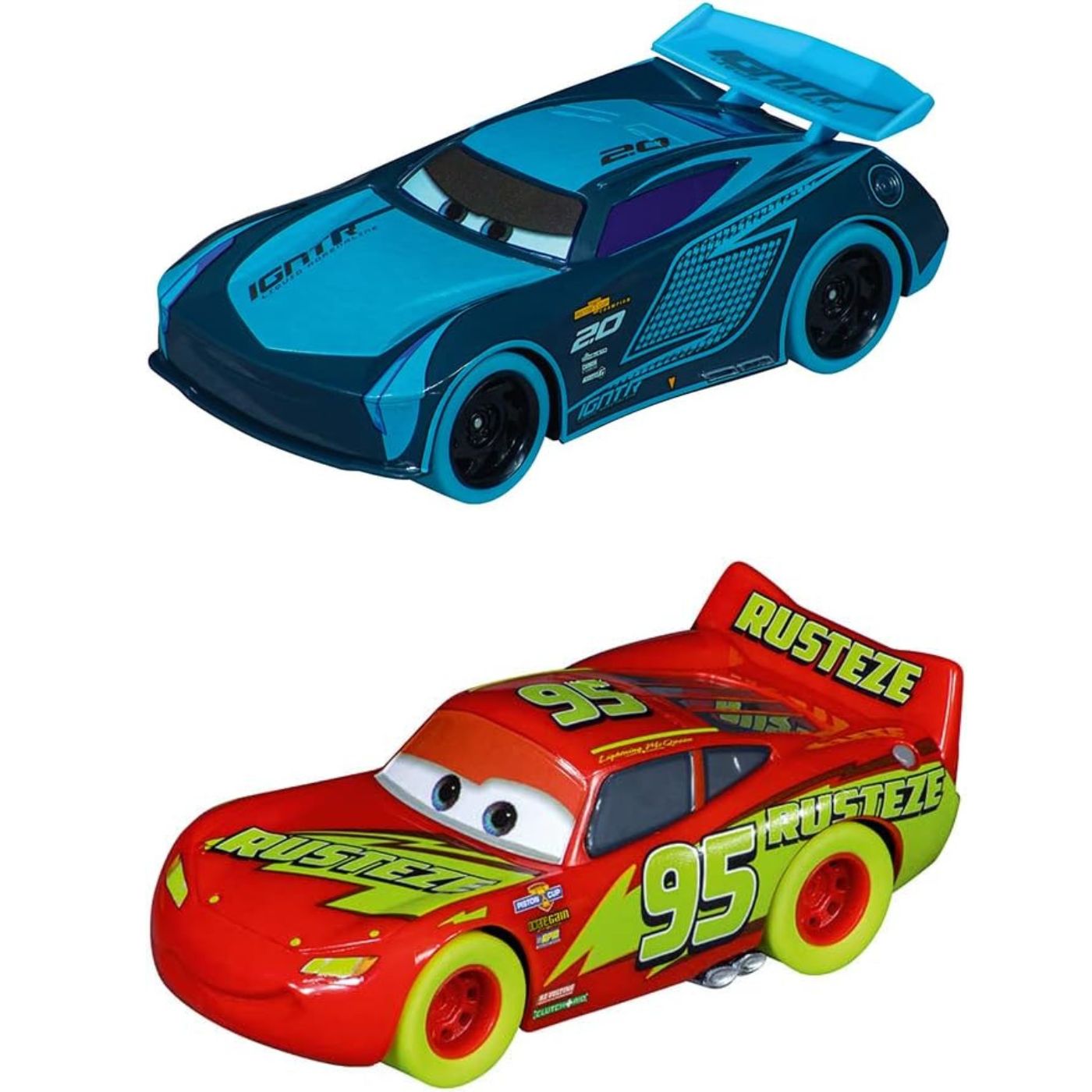 Carrera GO!!! Disney Cars Glow Racers Slot Car Set – 6.2m Track with Loop & Light Effects