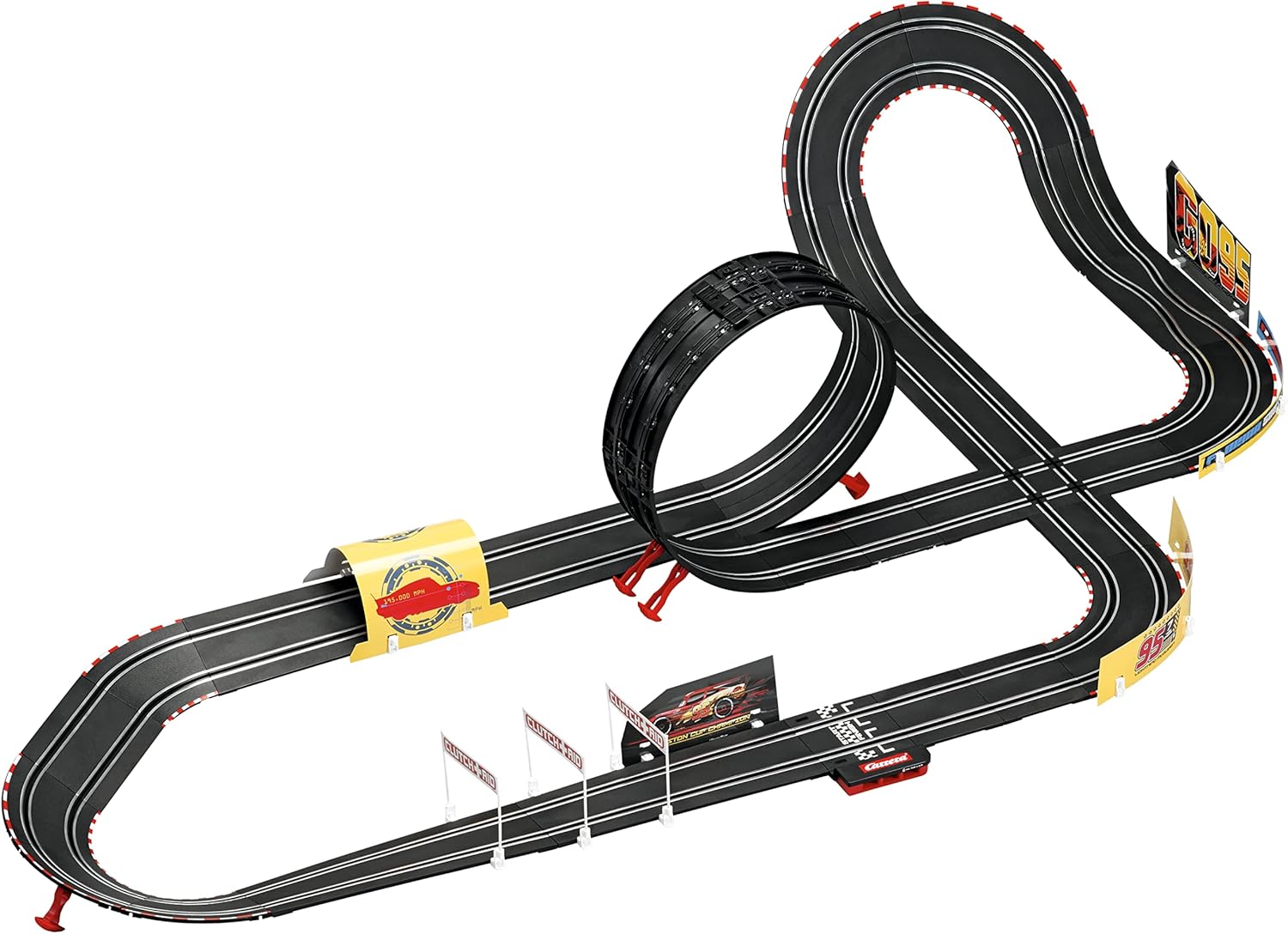 Carrera GO!!! Disney Cars Glow Racers Slot Car Set – 6.2m Track with Loop & Light Effects
