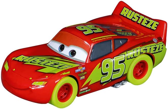 Carrera GO!!! Disney Cars Glow Racers Slot Car Set – 6.2m Track with Loop & Light Effects