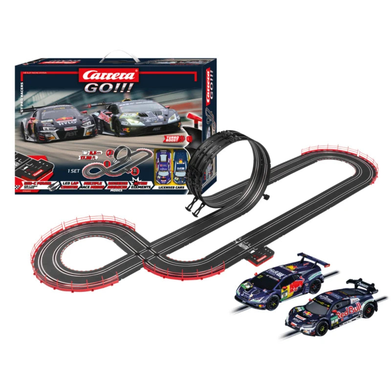 Carrera GO!!! GT Pro Racers Lamborghini Huracán vs Audi R8 LMS 5.3m Slot Car Racing Set