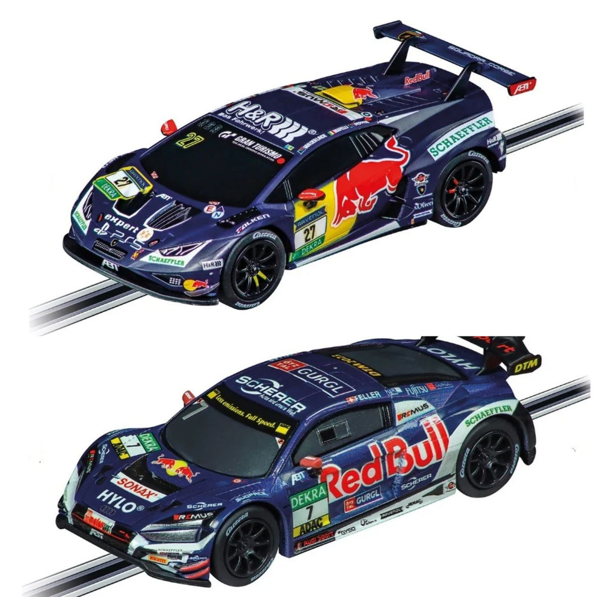 Carrera GO!!! GT Pro Racers Lamborghini Huracán vs Audi R8 LMS 5.3m Slot Car Racing Set