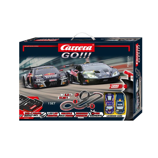 Carrera GO!!! GT Pro Racers Lamborghini Huracán vs Audi R8 LMS 5.3m Slot Car Racing Set