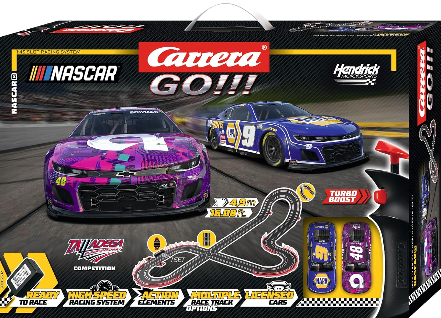 Carrera GO!!! 62582 NASCAR Talladega Competition Electric Powered Slot Car Racing Set