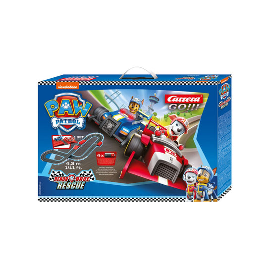 Carrera GO!!! PAW Patrol – Ready Race Rescue Slot Car Set | 1:43 Scale Track with Chase & Marshall Cars