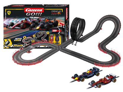 Carrera GO!!! Speed Zone Slot Car Racing Set – Formula 1 Action with Verstappen & Hamilton – 6.3m Track