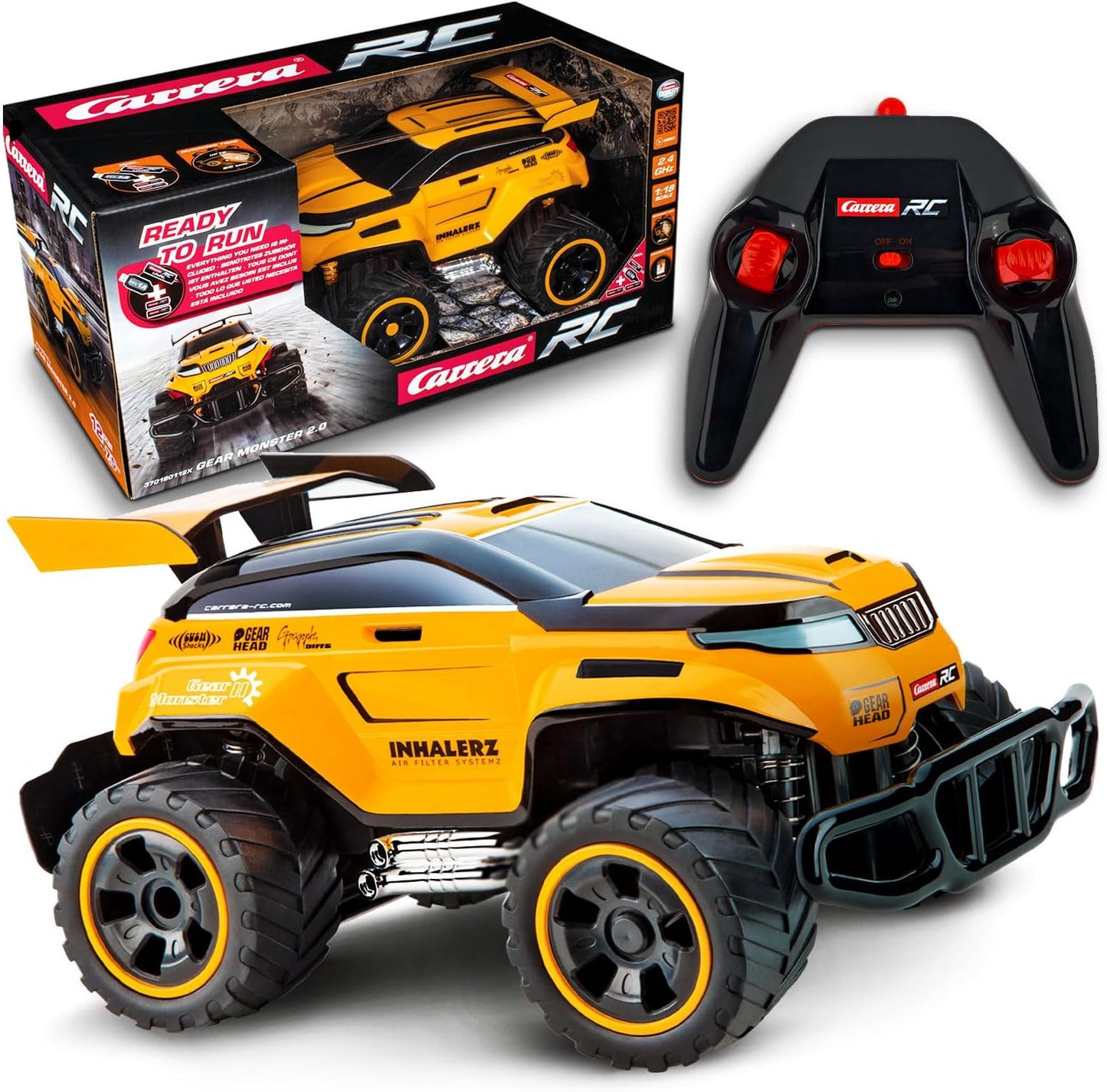 Carrera Gear Monster 2.0 2.4 GHz 1:18 Scale – RC All-Terrain Monster Truck