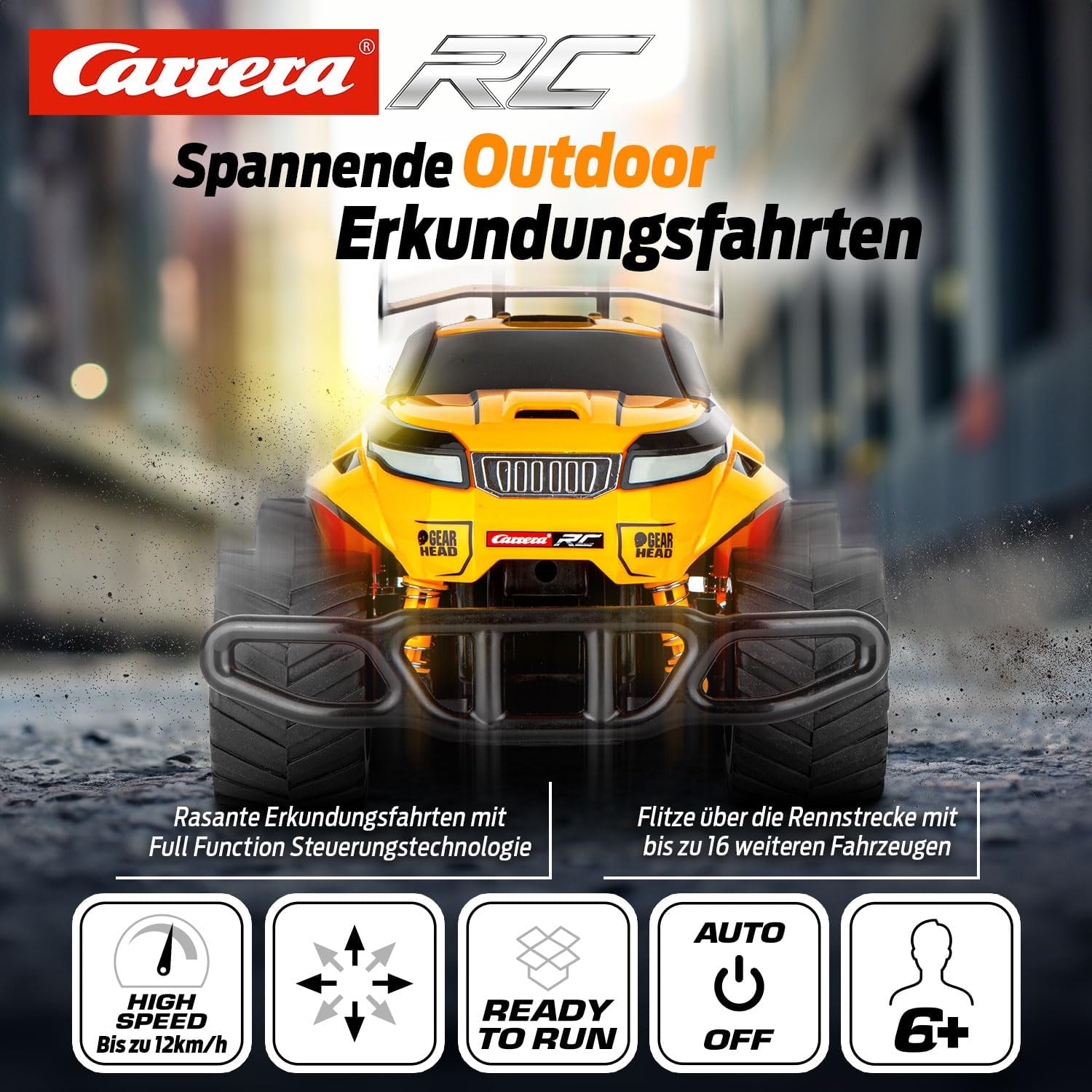 Carrera Gear Monster 2.0 2.4 GHz 1:18 Scale – RC All-Terrain Monster Truck