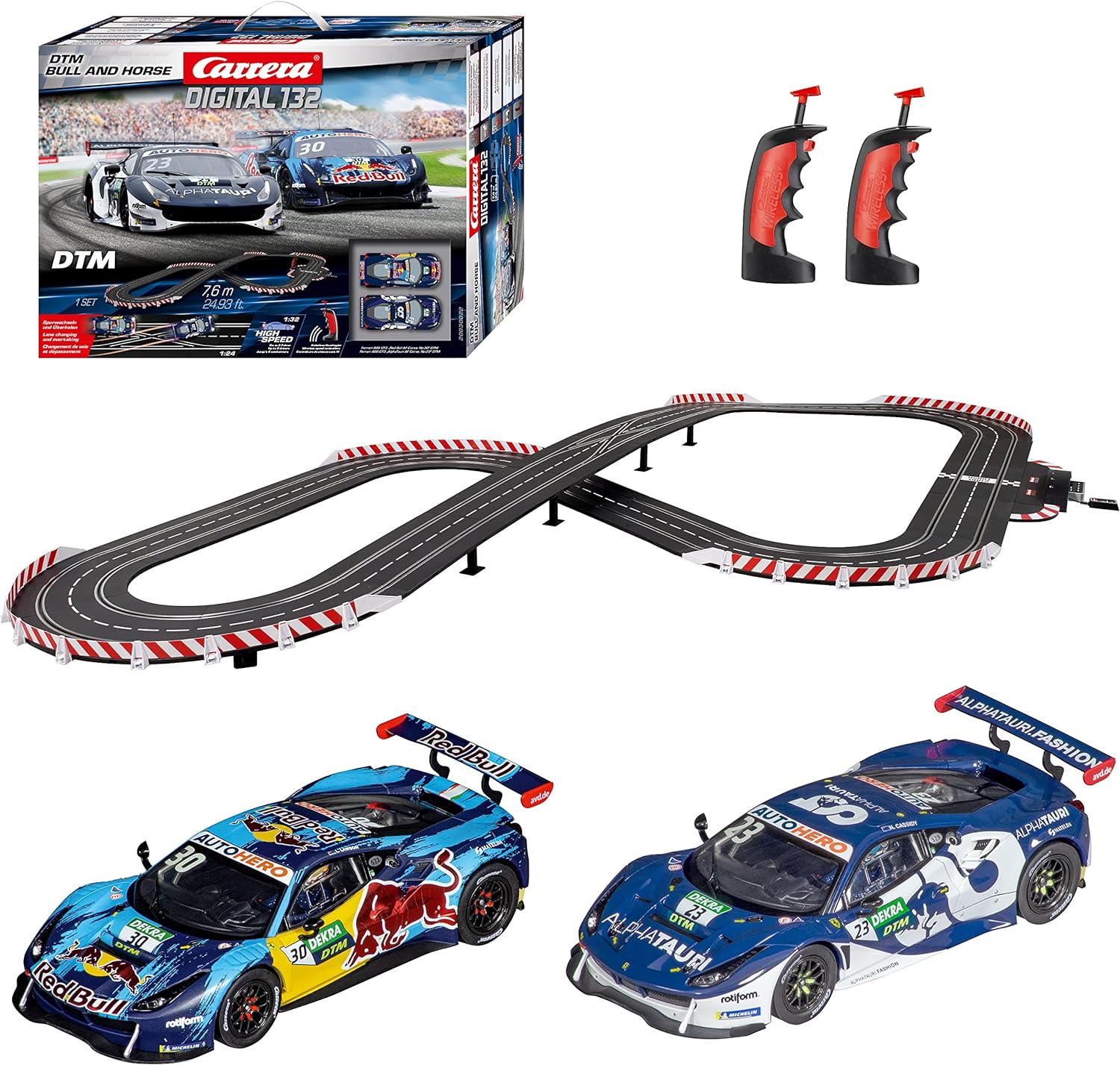 Carrera Premium Digital 124 Slot Racing System DTM Scale 1:32 Track 7.6m DTM Bull & Horse