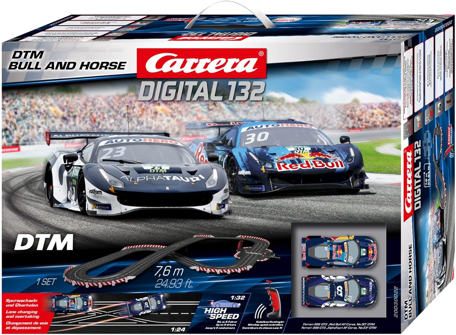 Carrera Premium Digital 124 Slot Racing System DTM Scale 1:32 Track 7.6m DTM Bull & Horse