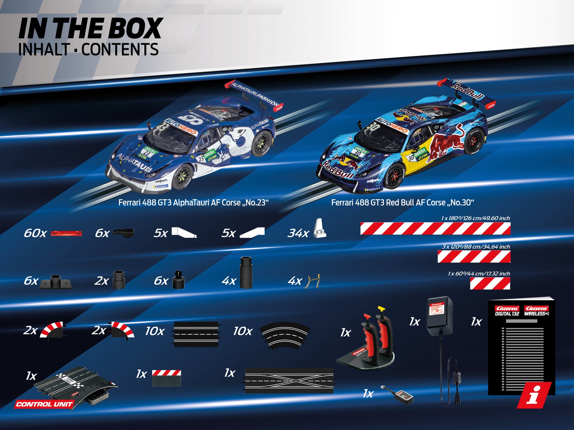 Carrera Premium Digital 124 Slot Racing System DTM Scale 1:32 Track 7.6m DTM Bull & Horse