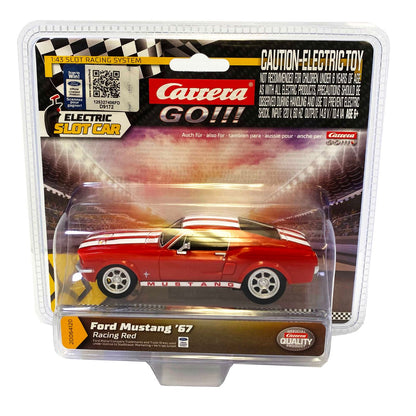 Carrera Ford Mustang '67 Racing Red Slot Car – 1:43 Scale GO!!! Classic Sports Car