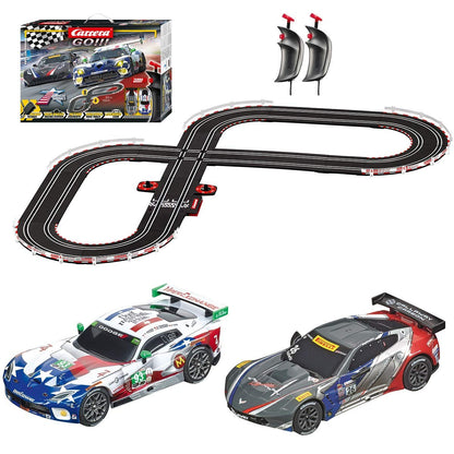Carrera GO!!! 62521 Onto The Podium 1:43 Slot Car Racing Set – Viper & Corvette with Controllers