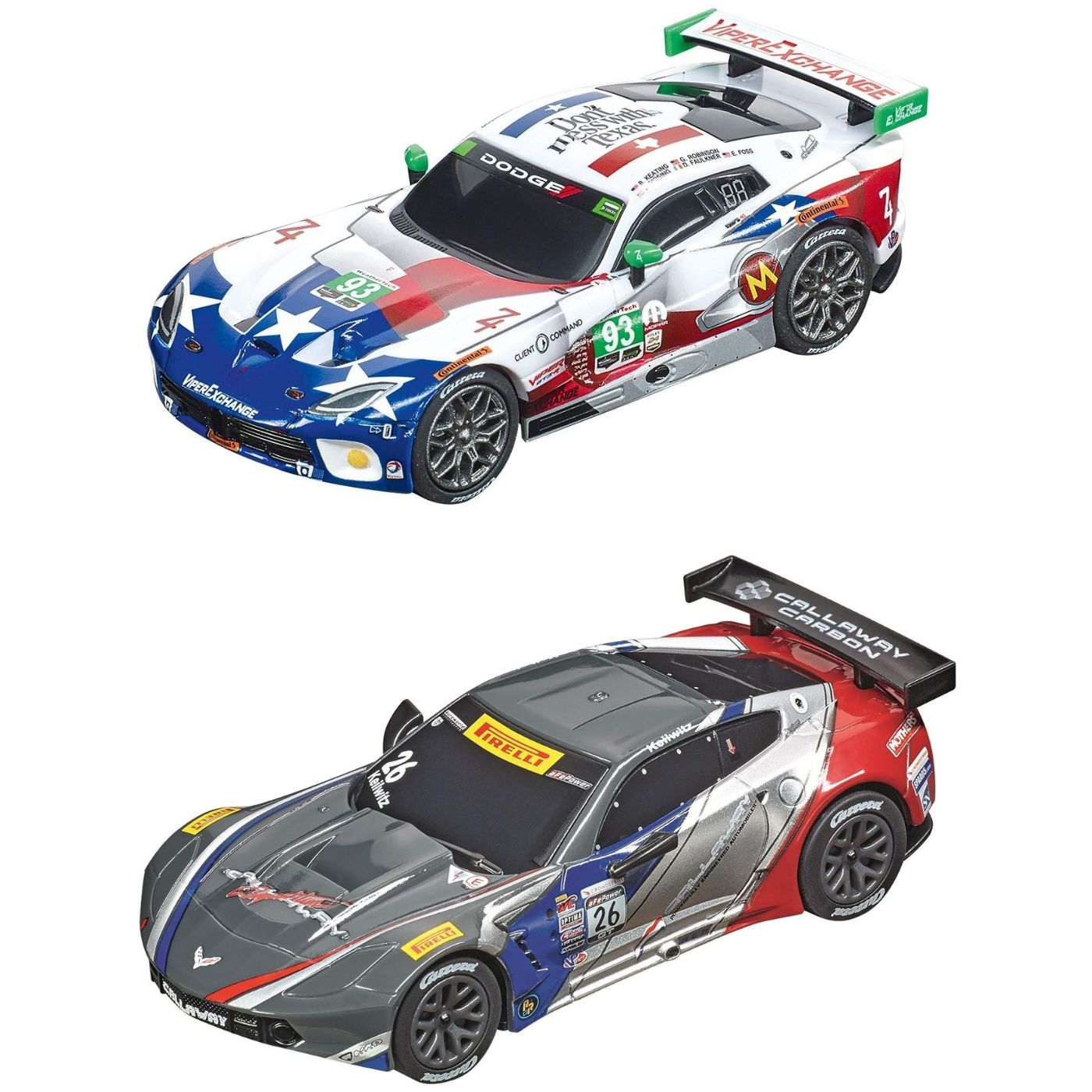 Carrera GO!!! 62521 Onto The Podium 1:43 Slot Car Racing Set – Viper & Corvette with Controllers