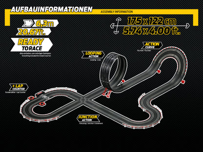 Carrera GO!!! DTM Power Lap Slot Car Racing Set – 1:43 Scale with BMW M4 GT3 & Audi R8 LMS