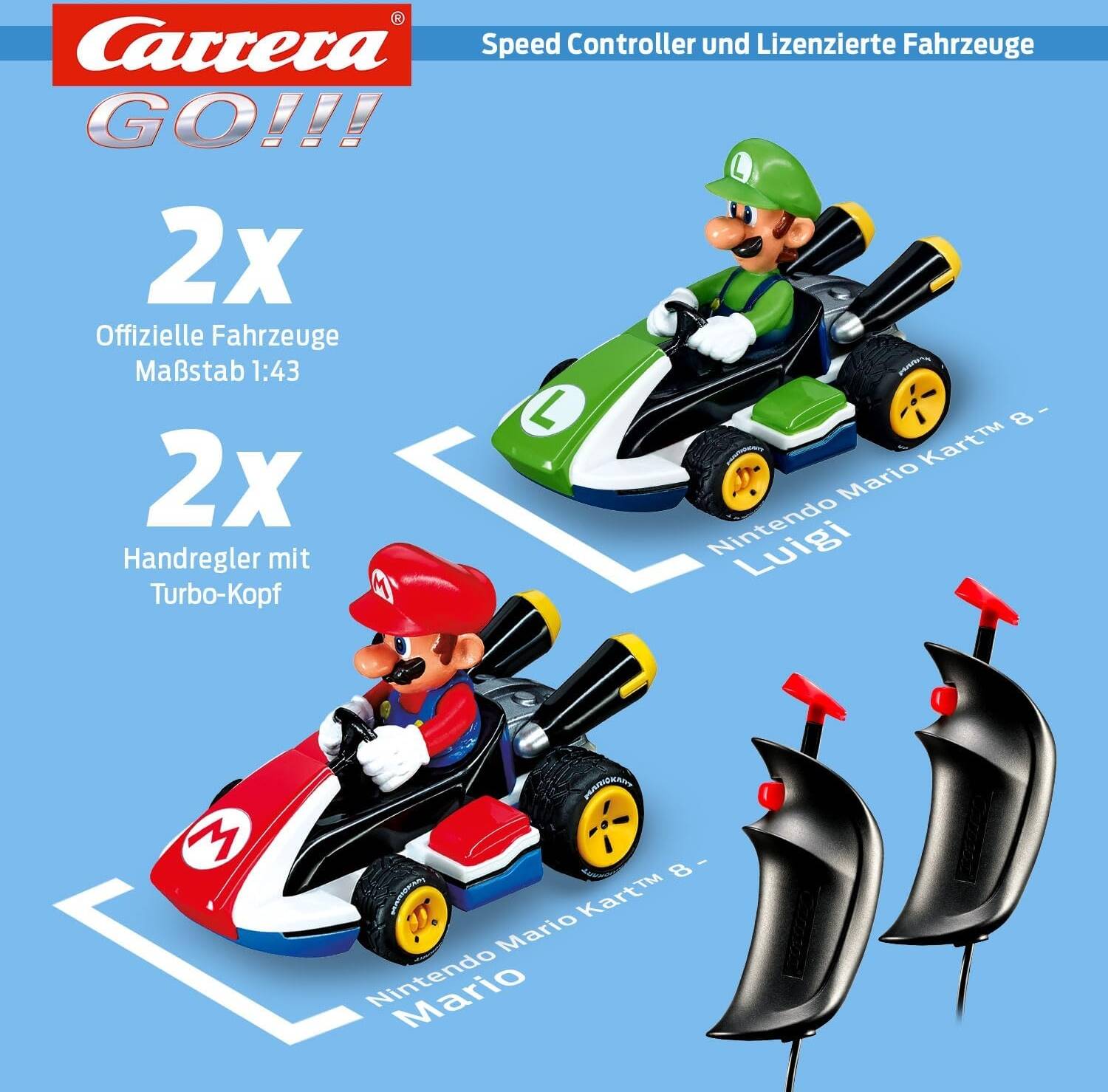 Carrera GO!!! Nintendo Mario Kart 8 Slot Car Set – 1:43 Track Racing f ...