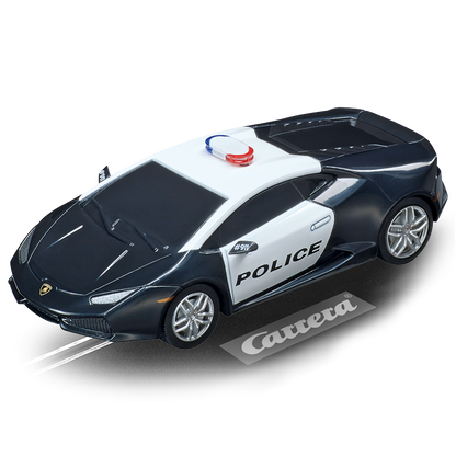Carrera GO!!! Speed 'n' Chase Slot Car Set – 1:43 Scale Ferrari F12 vs Lamborghini Huracán Police Chase
