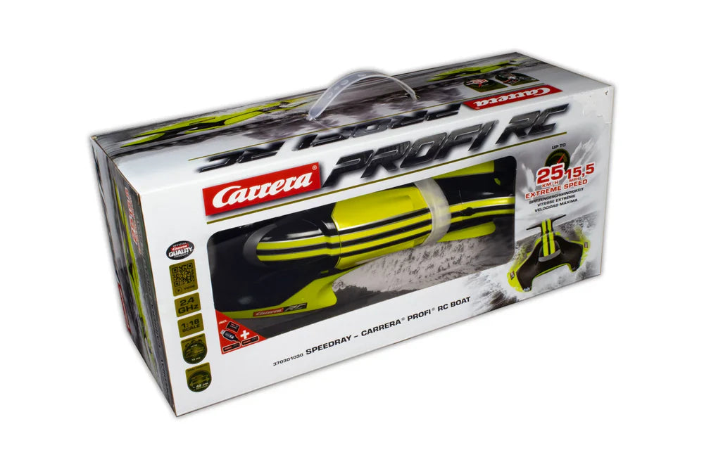 Carrera RC 1:16 Profi Speedray Boat – 25km/h High-Speed RC Boat with 2.4GHz Control & USB Charging