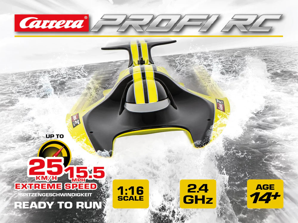 Carrera RC 1:16 Profi Speedray Boat – 25km/h High-Speed RC Boat with 2.4GHz Control & USB Charging