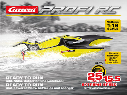 Carrera RC 1:16 Profi Speedray Boat – 25km/h High-Speed RC Boat with 2.4GHz Control & USB Charging