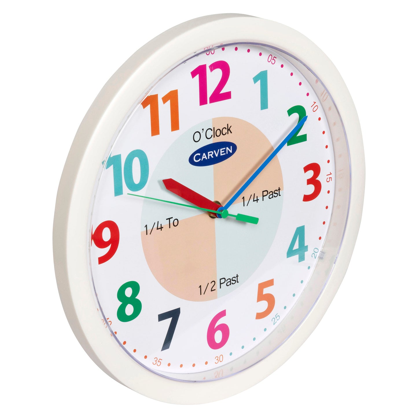 Carven Educational Wall Clock 300mm – 12-Hour Silent Learning Clock for Kids