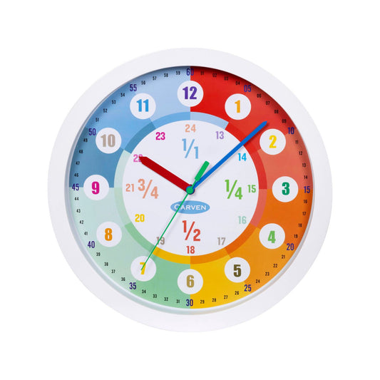 Carven Educational Wall Clock 300mm – 24-Hour Silent Learning Clock for Kids