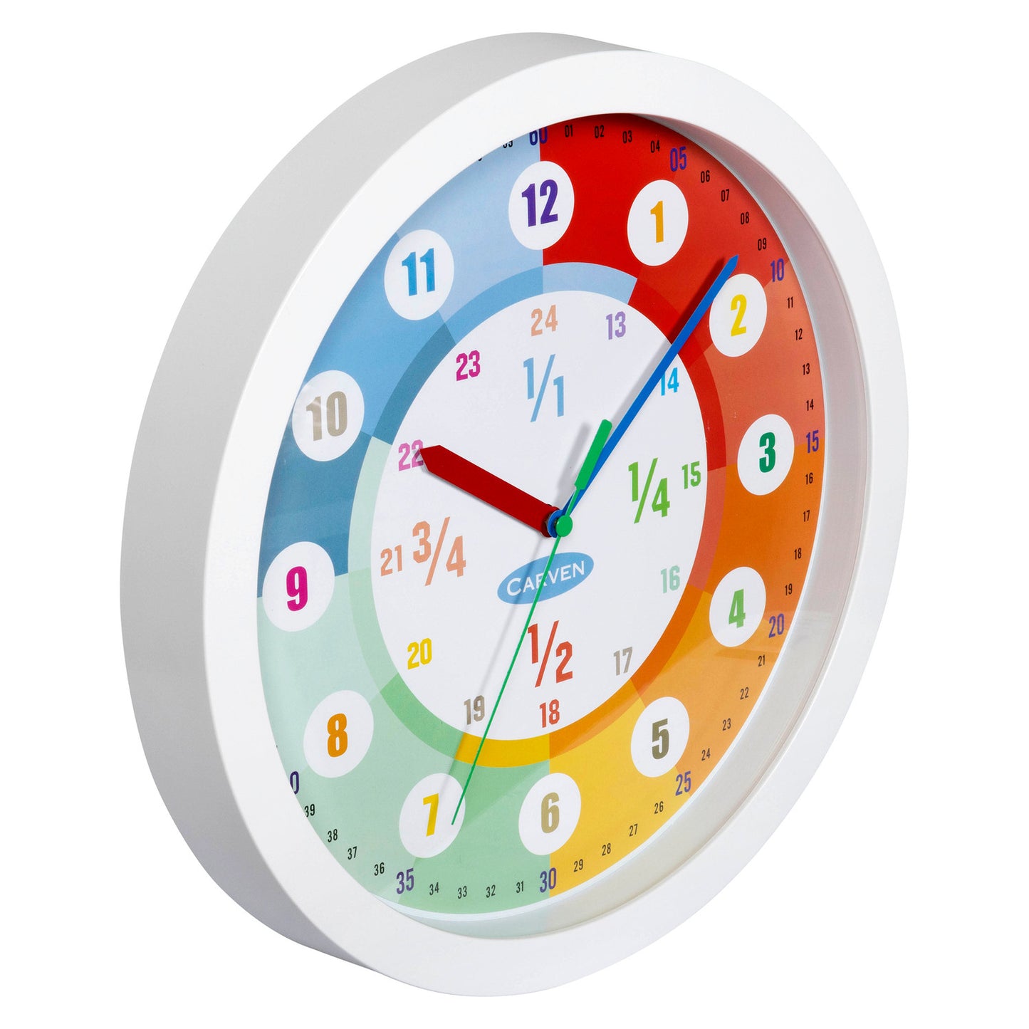 Carven Educational Wall Clock 300mm – 24-Hour Silent Learning Clock for Kids