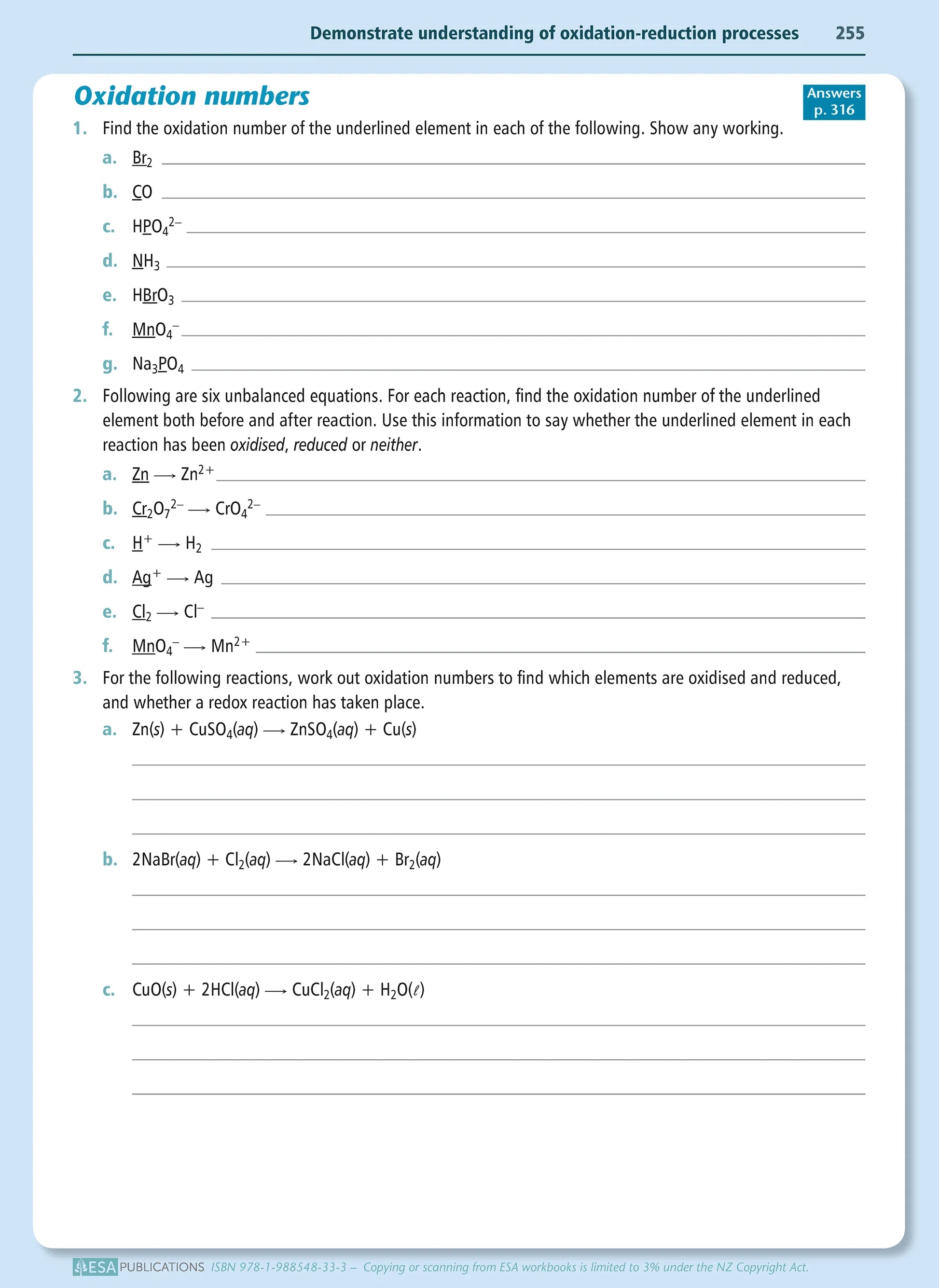 Learning Workbook Level 3 Chemistry