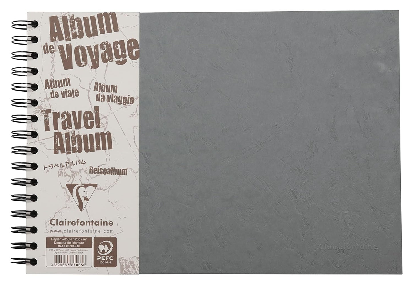 Clairefontaine Age Bag Travel Album Visual Diary A4 Grey