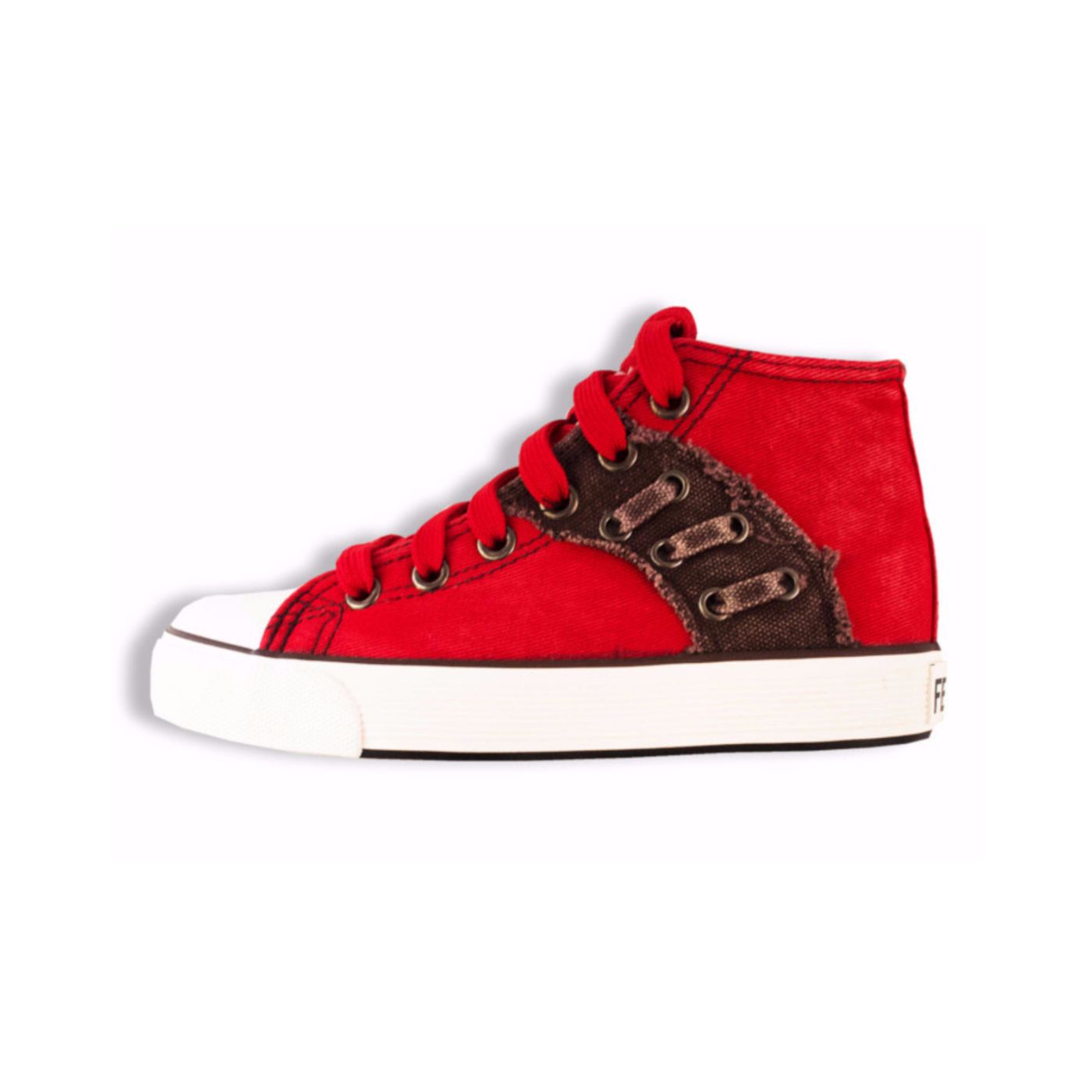 Classic Kids Canvas Sports Shoes Red Size High Ankle 32 - 36