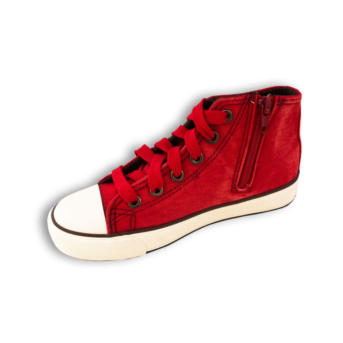 Classic Kids Canvas Sports Shoes Red Size High Ankle 32 - 36