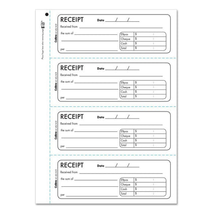 Example A5 Receipt Collins Cash Receipt A5 4DL No Carbon Required 400 Duplicate Receipts ...
