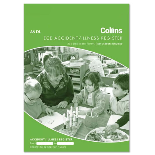 Collins ECE Accident & Illness Register A5 No Carbon Required 200 Duplicate Forms