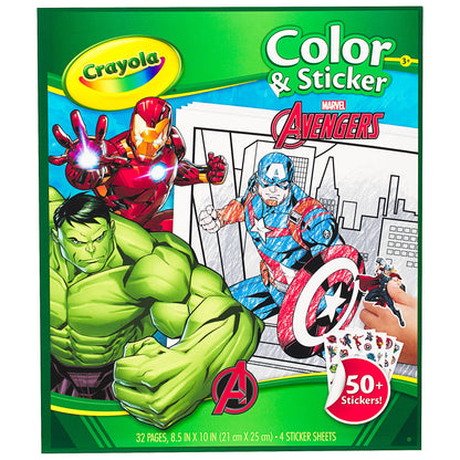 Crayola Colour & Sticker Book 32 Pages Marvel Avengers