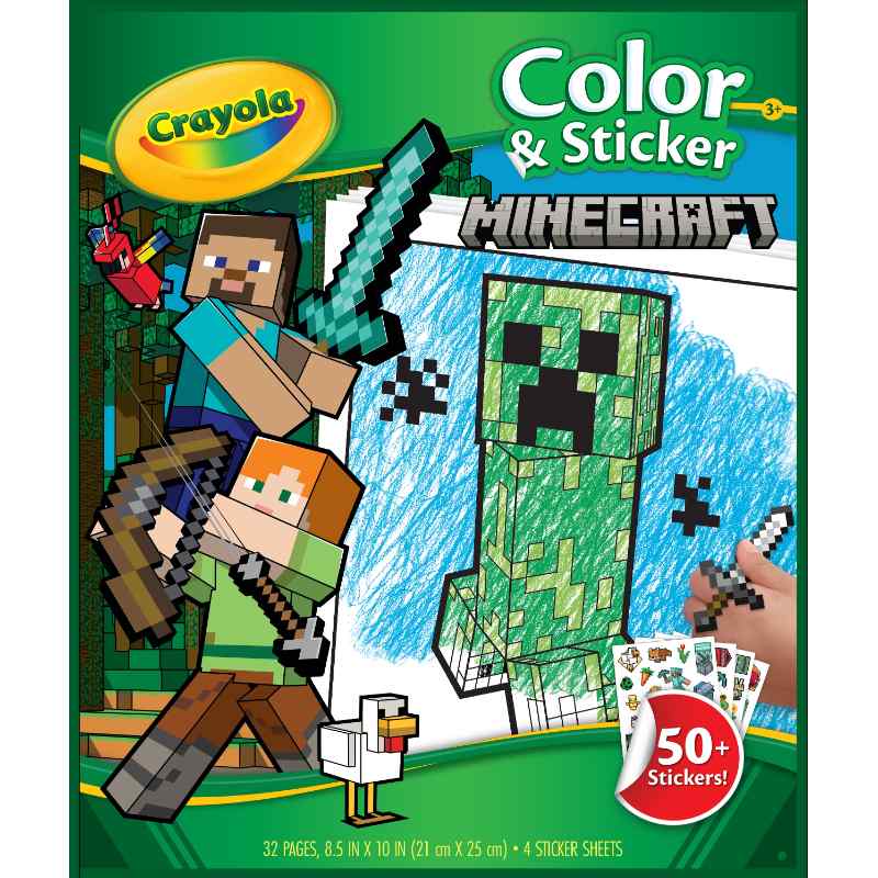 Crayola Colour & Sticker Book 32 Pages Minecraft