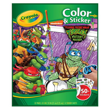 Crayola Colour & Sticker Book 32 Pages Teenage Mutant Ninja Turtles