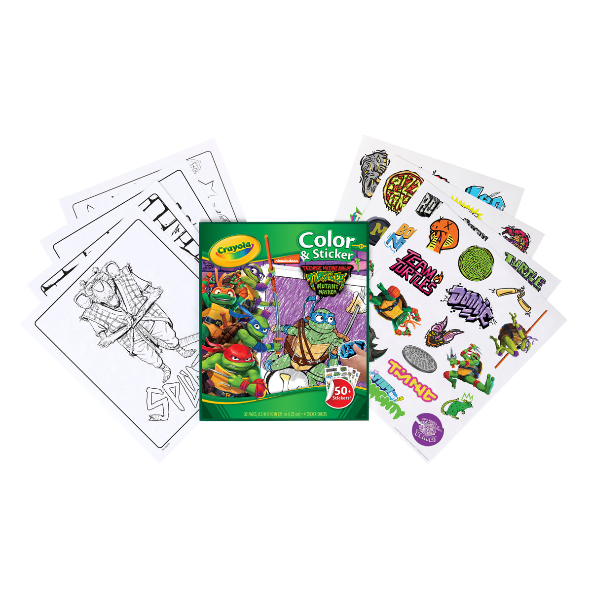 Crayola Colour & Sticker Book 32 Pages Teenage Mutant Ninja Turtles