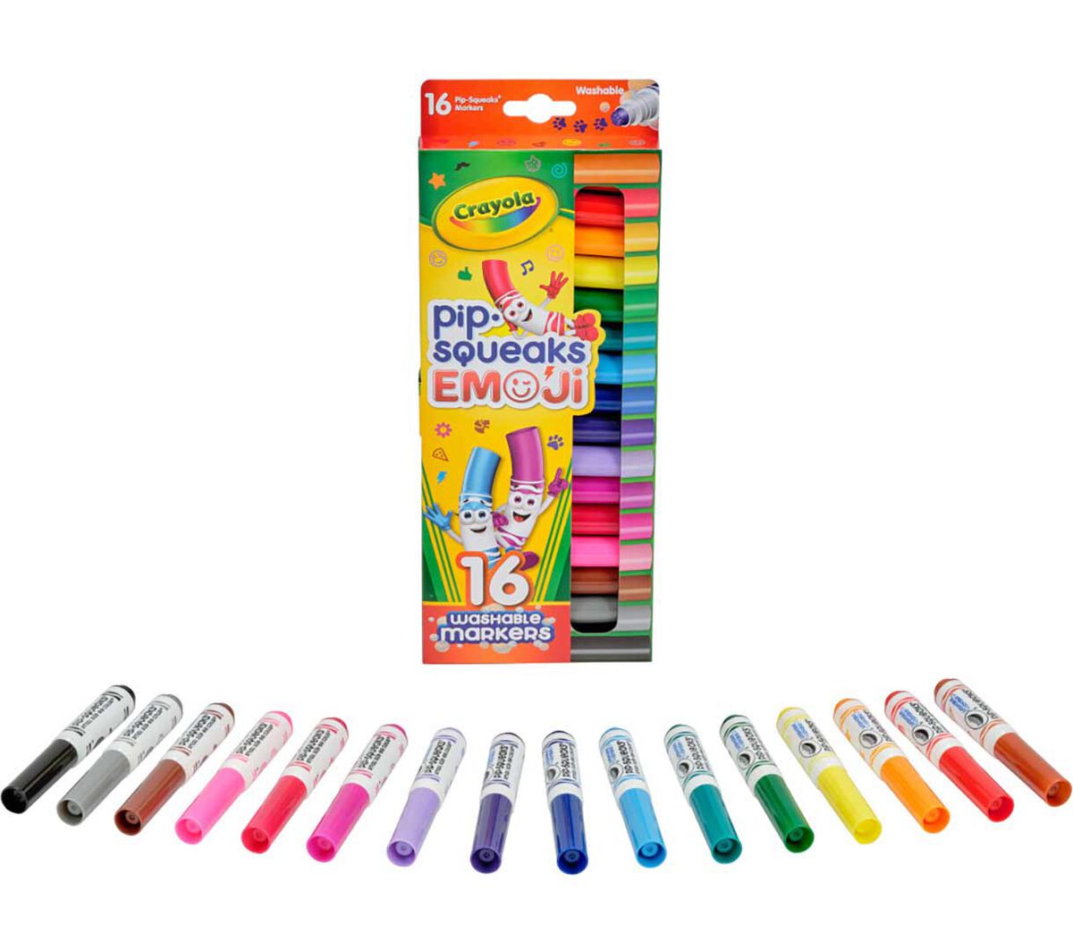 Crayola Pip-Squeaks Washable Marker Stamps Emoji Pack of 16