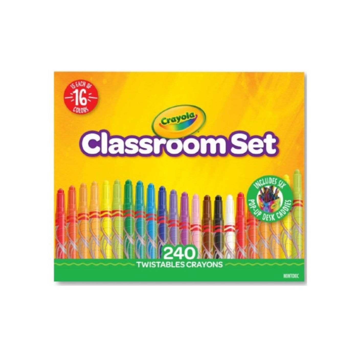 Crayola Twistable Crayons 16 Shades + 6 Caddies Classpack of 240