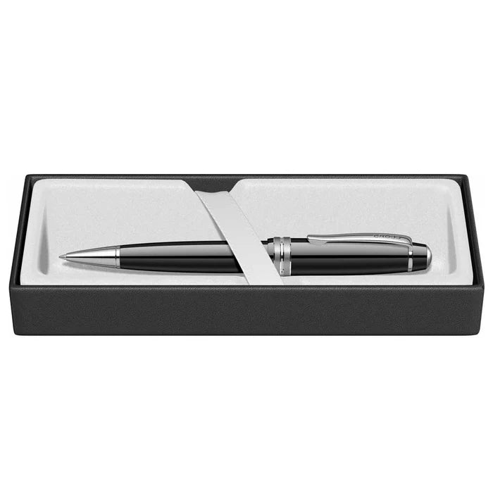 Cross Ballpoint Pen Bailey Light Glossy Black Resin Medium Tip Black Ink