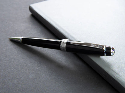 Cross Ballpoint Pen Bailey Light Glossy Black Resin Medium Tip Black Ink