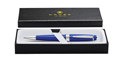 Cross Ballpoint Pen Bailey Light Glossy Blue Resin Medium Tip Black Ink