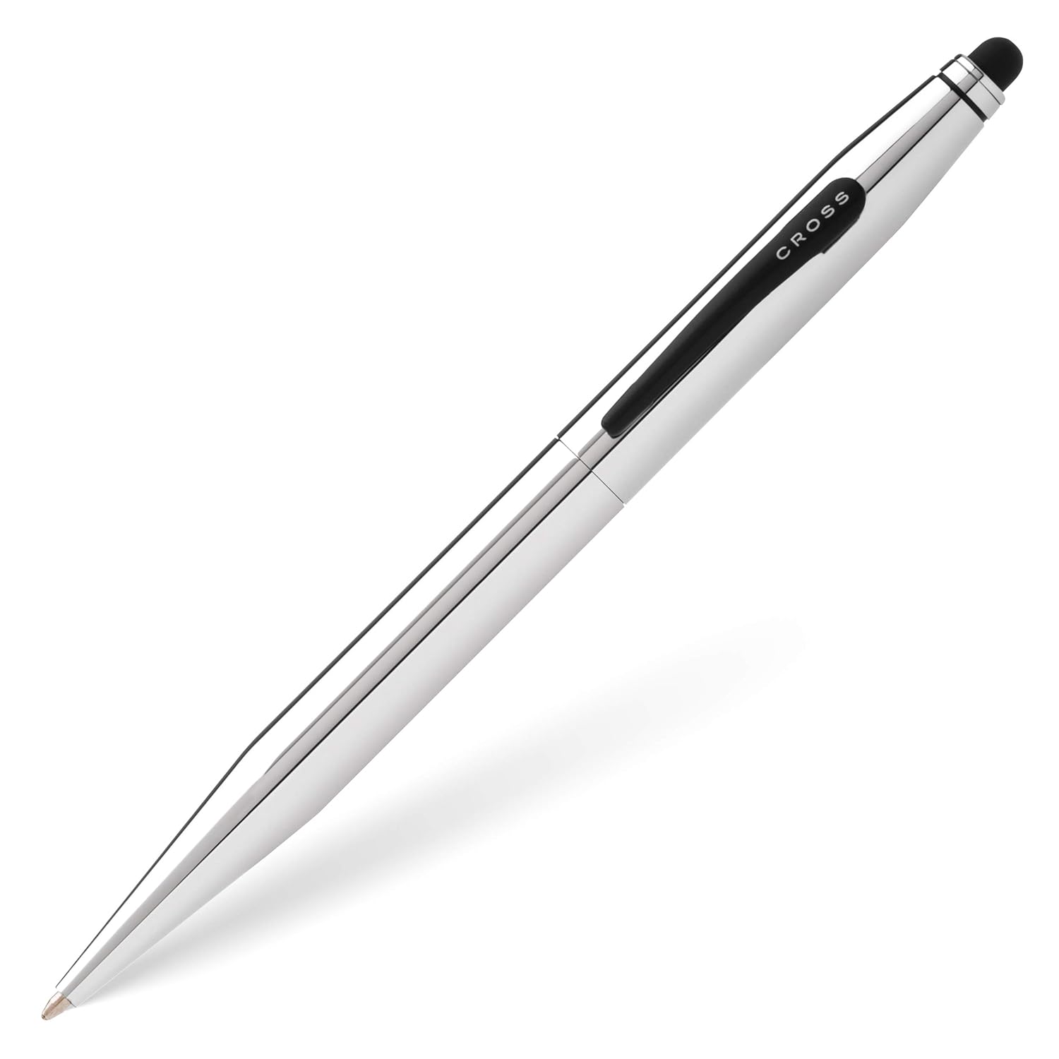Cross Ballpoint Pen + Stylus Lustrous Chrome Tech 2 Medium Black Ink