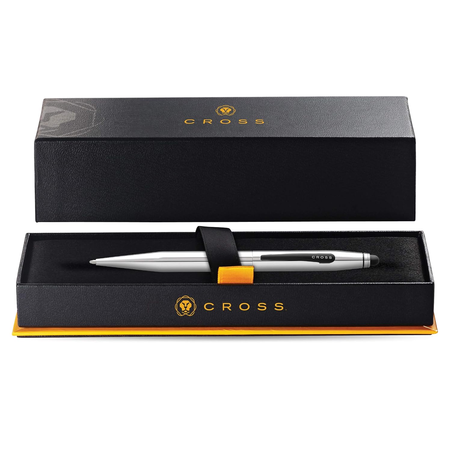 Cross Ballpoint Pen + Stylus Lustrous Chrome Tech 2 Medium Black Ink