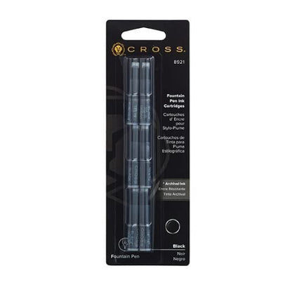 Cross Fountain Pen Ink Cartridge Refill 8921 Pack of 6 Black
