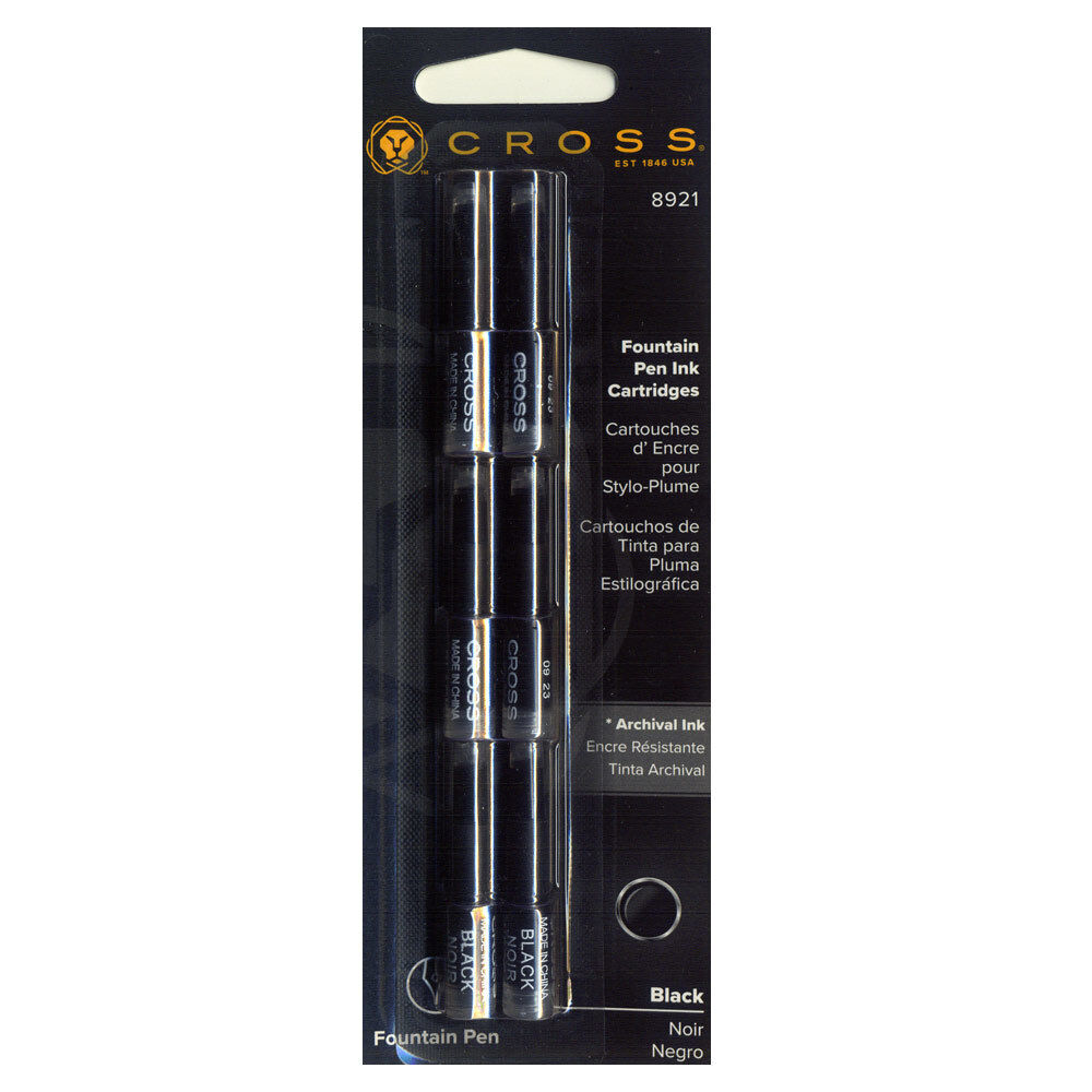Cross Fountain Pen Ink Cartridge Refill 8921 Pack of 6 Black