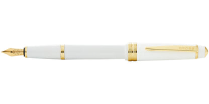 Cross Fountain Pen Medium Bailey Light Polished White Resin and Gold Tone